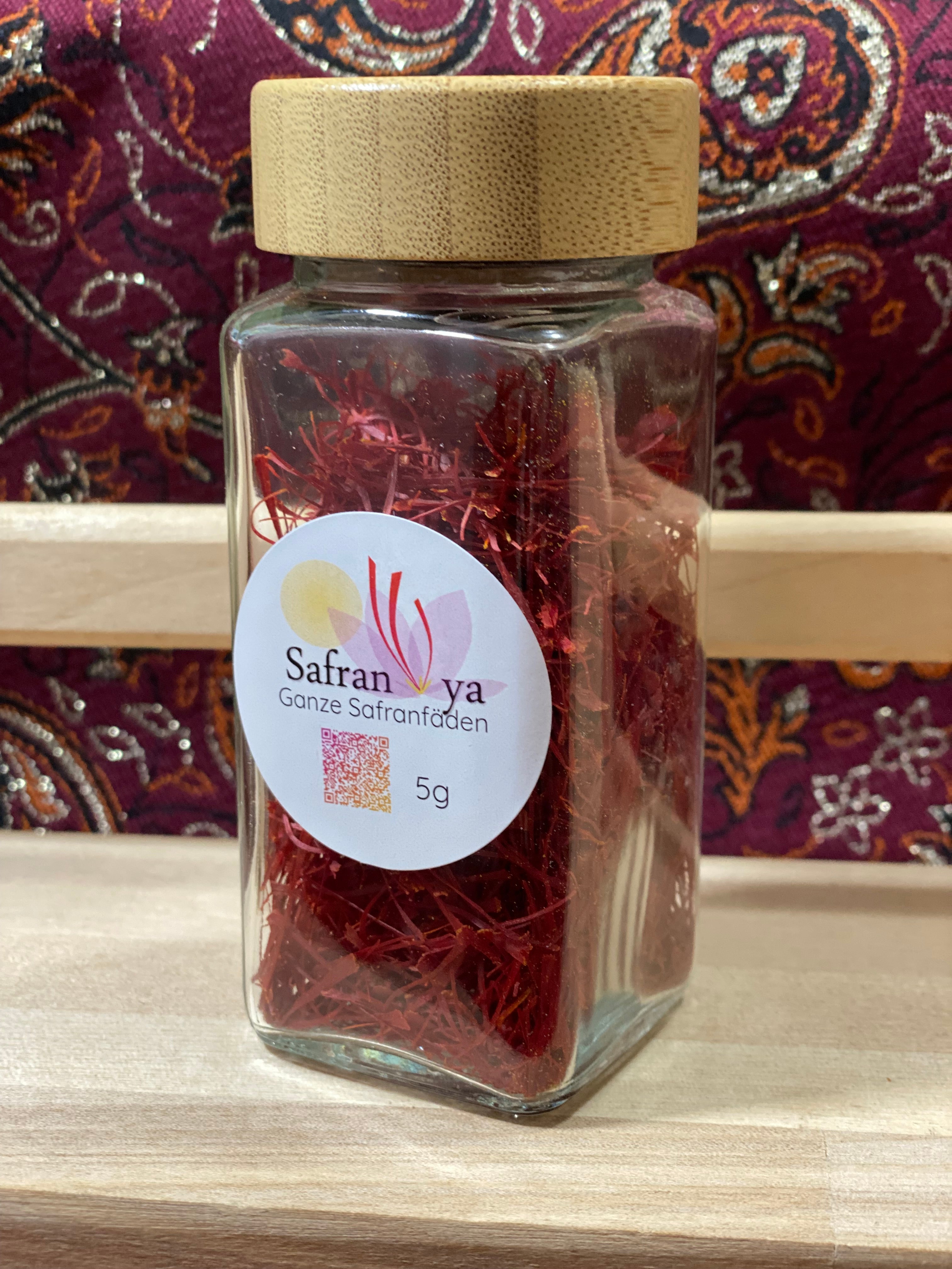 persische Safranfäden der Qualität Super Negin Plus 5g im Glas