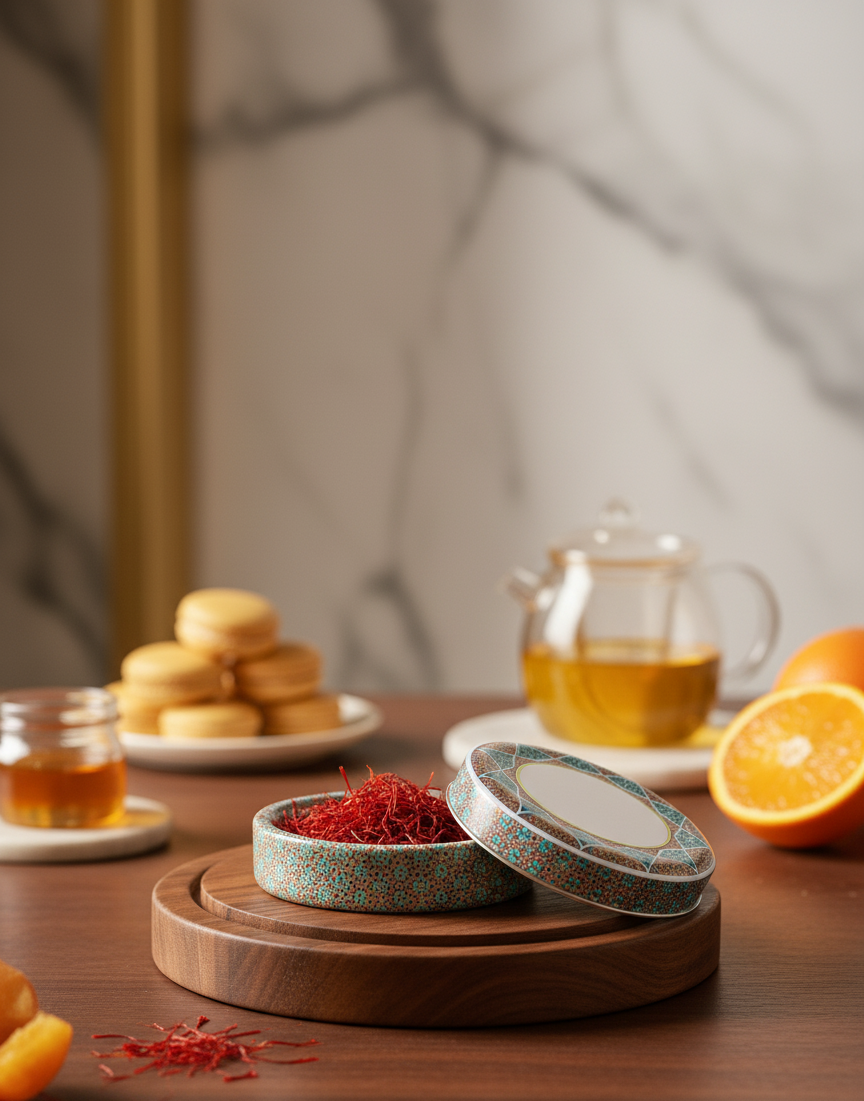 Safran Gewürz - persische Safranfäden 1g in orientalischer Dose (super negin plus)