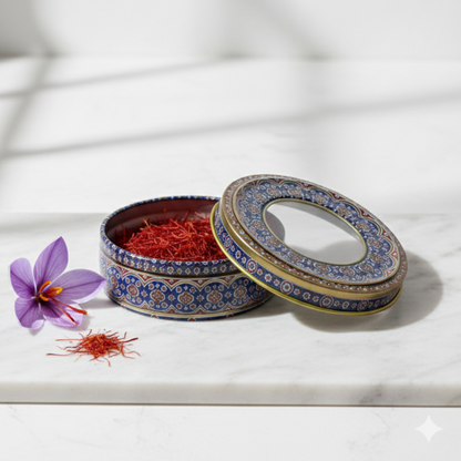 Safran Gewürz - persische Safranfäden 3g in orientalischer Dose (super negin plus)