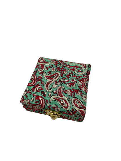 Edle Geschenkbox (rot-türkis-weiß Muster): Super Negin Safran (1g) + Mörser