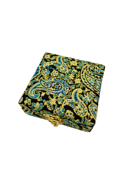 Edle Geschenkbox (schwarz-blau-gold Muster): Super Negin Safran (1g) + Mörser