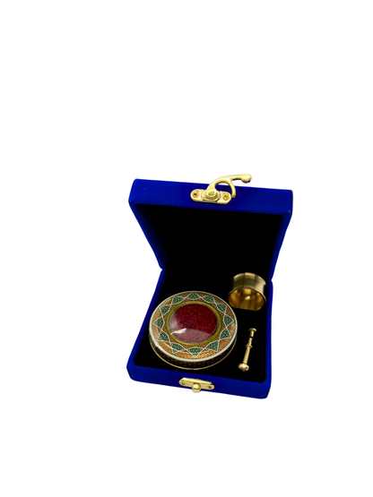 Edle Geschenkbox (blauer Samt): Super Negin Safran (1g) + Mörser