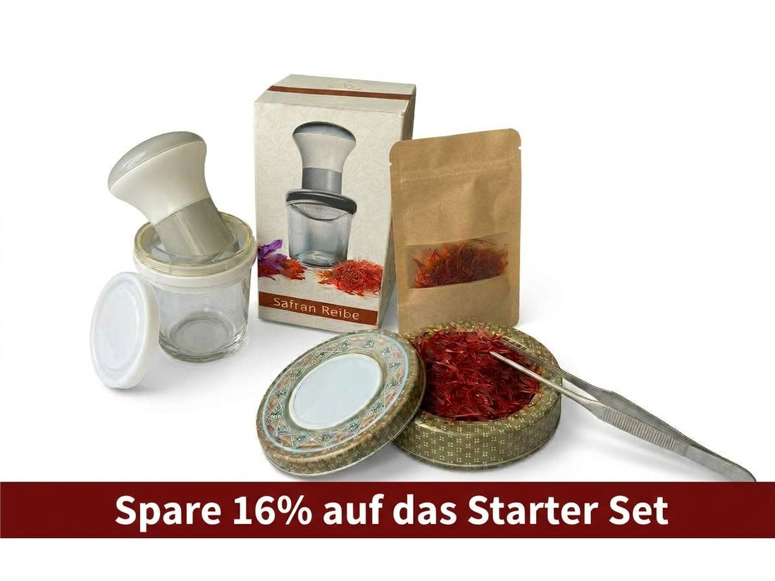 Safran Starter-Set: 4 g Safran mit Reibe und GRATIS Pinzette